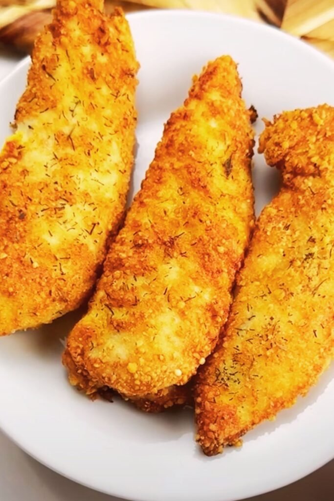 All ingredients arranged for chicken tender preparation